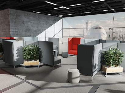 Pape und Rohde Bueroeinrichtung - New Work Wartebereich, Zonierung, Lounge im Architecture Design